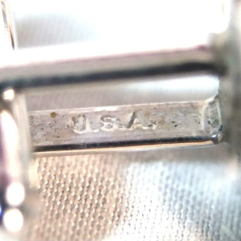 💎Hickok USA Cufflinks Silver Tone Squares On Square